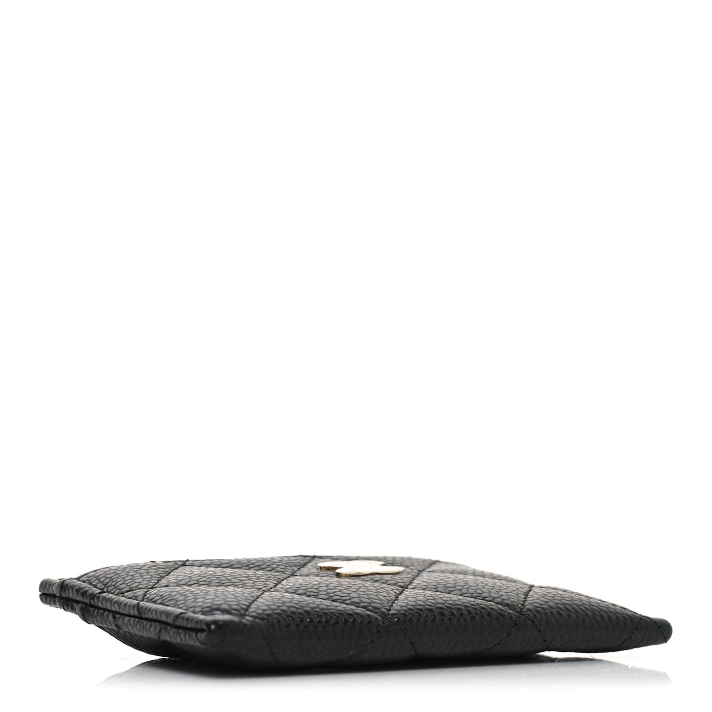 Caviar Quilted Card Holder Black