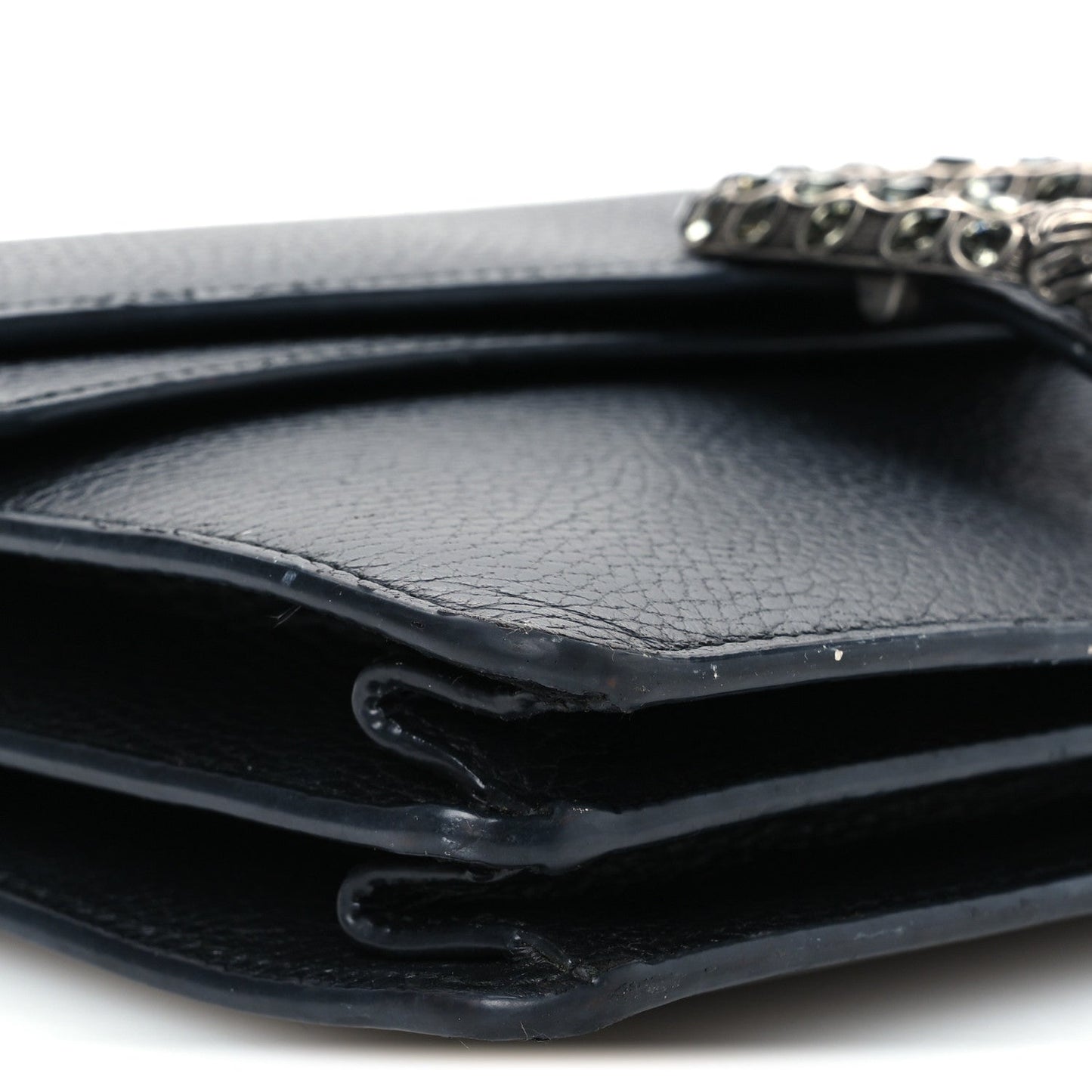 Pebbled Calfskin Small Dionysus Shoulder Bag Black
