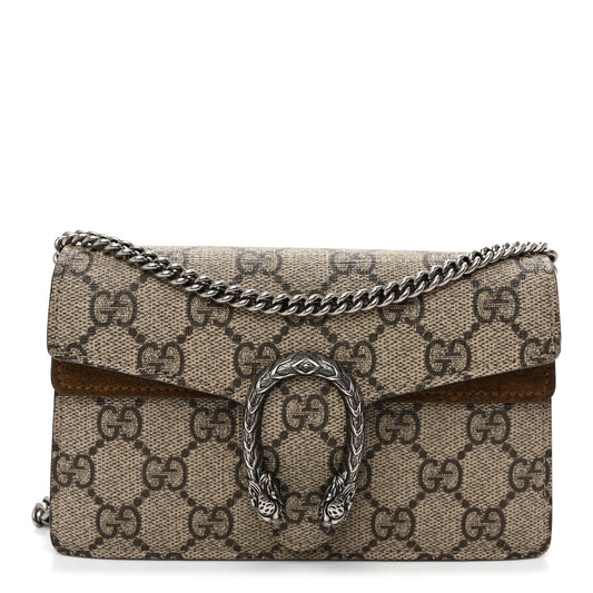 GG Supreme Monogram Super Mini Dionysus Shoulder Bag Taupe