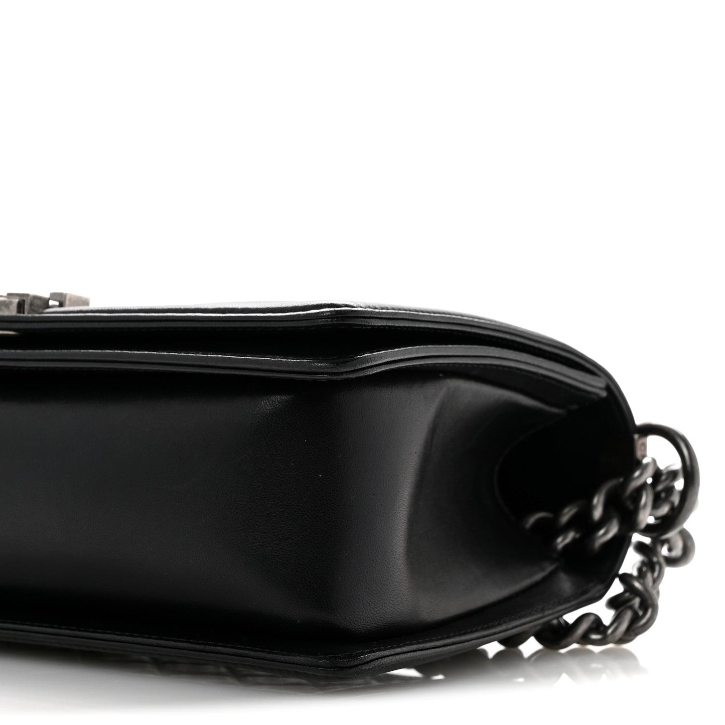 Lambskin Quilted Medium Boy Flap Black