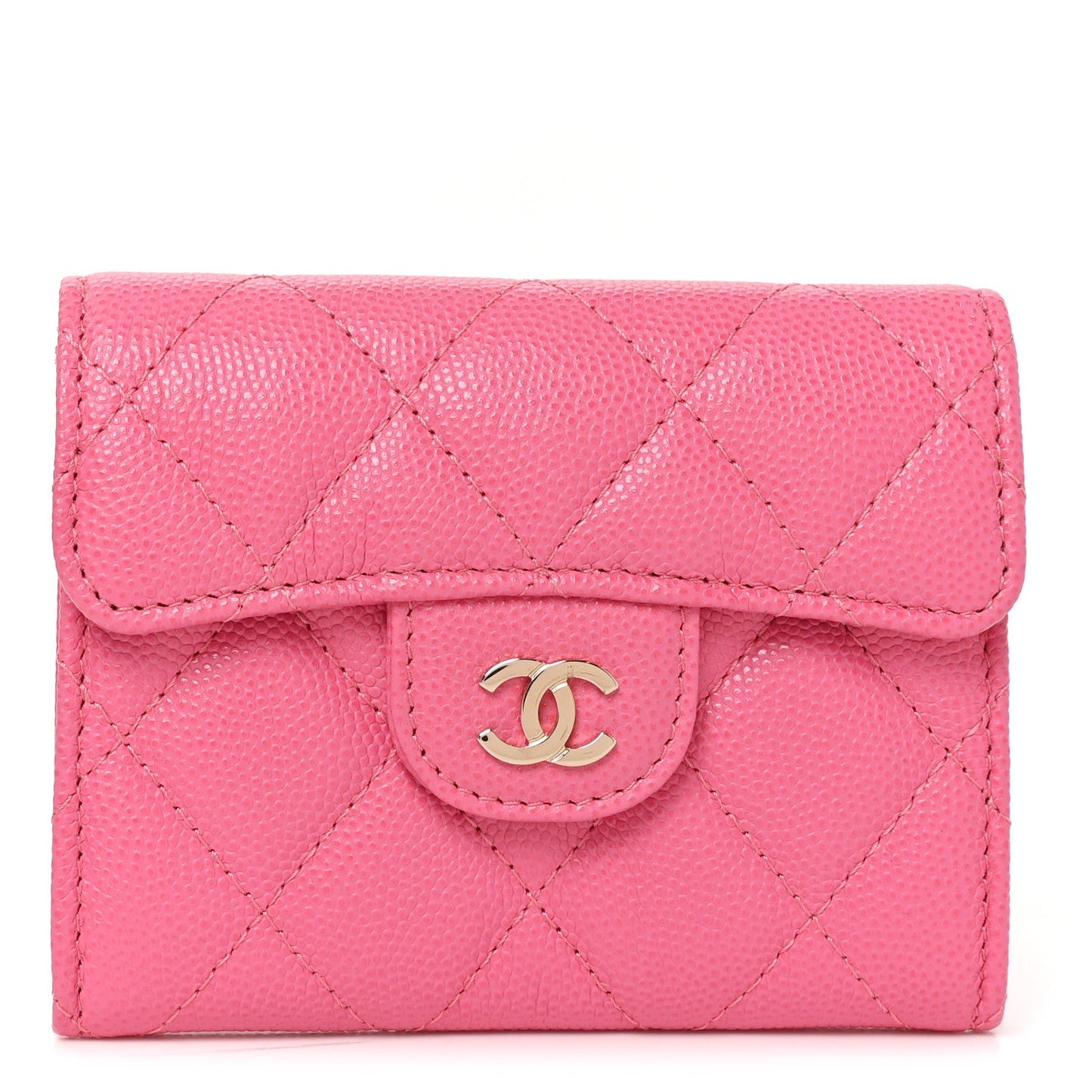 Caviar Quilted Coin Purse Pink