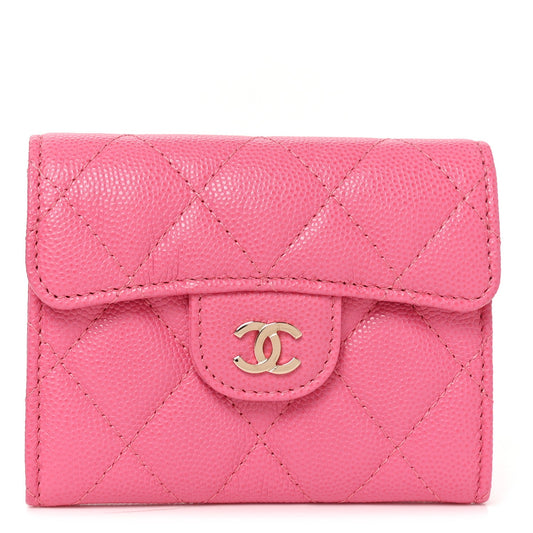 Caviar Quilted Coin Purse Pink
