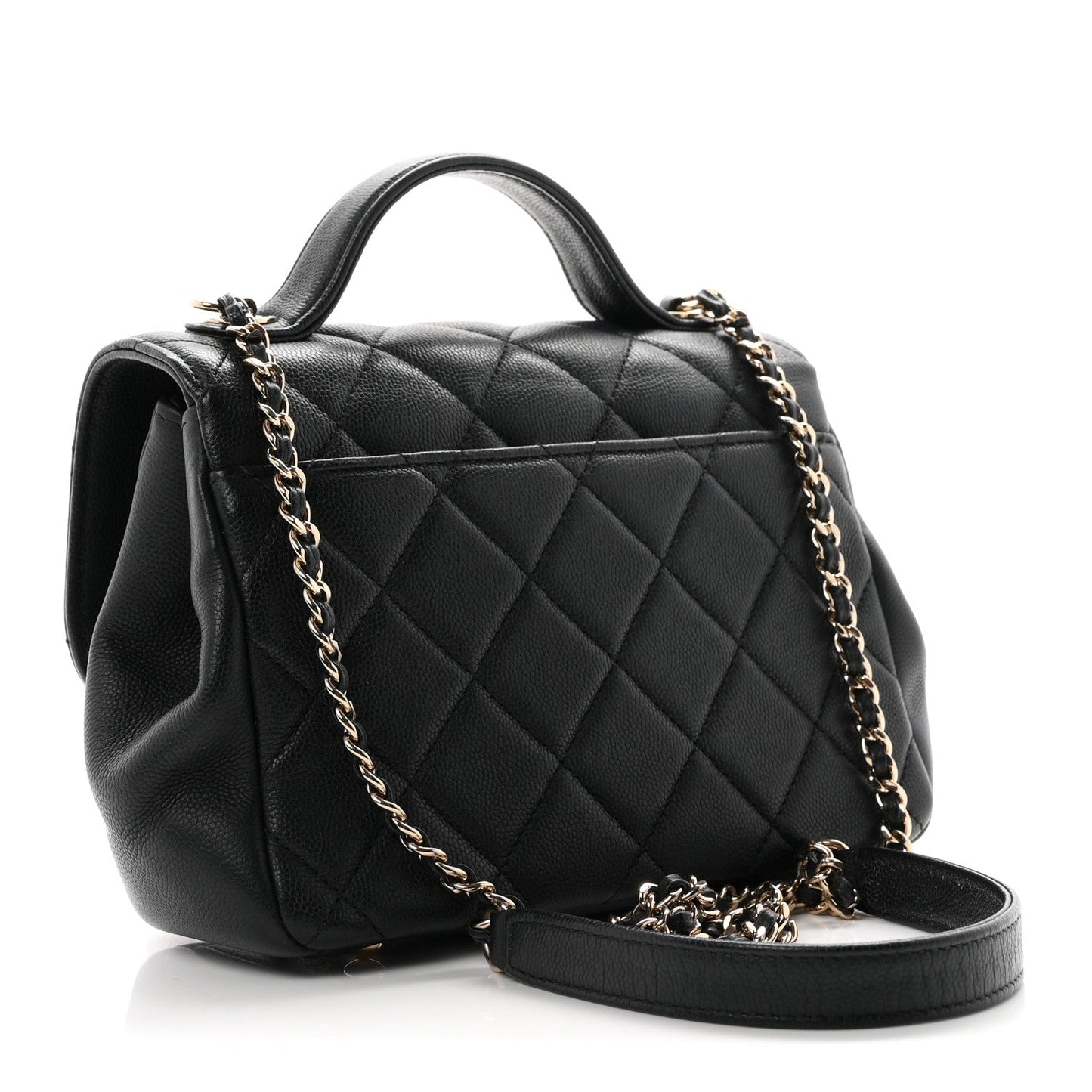 Caviar Quilted Small Business Affinity Flap Black