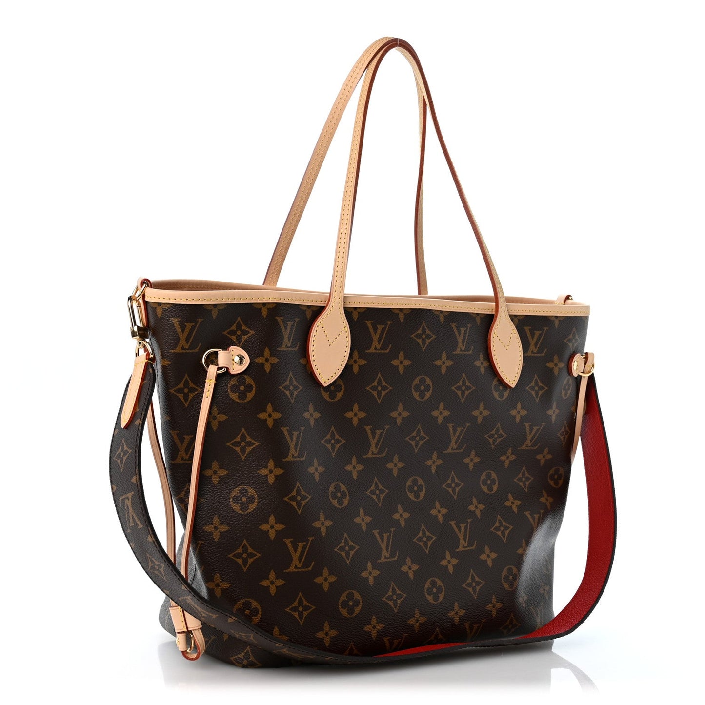 Monogram Inside Out Neverfull Bandouliere MM Rouge Sari