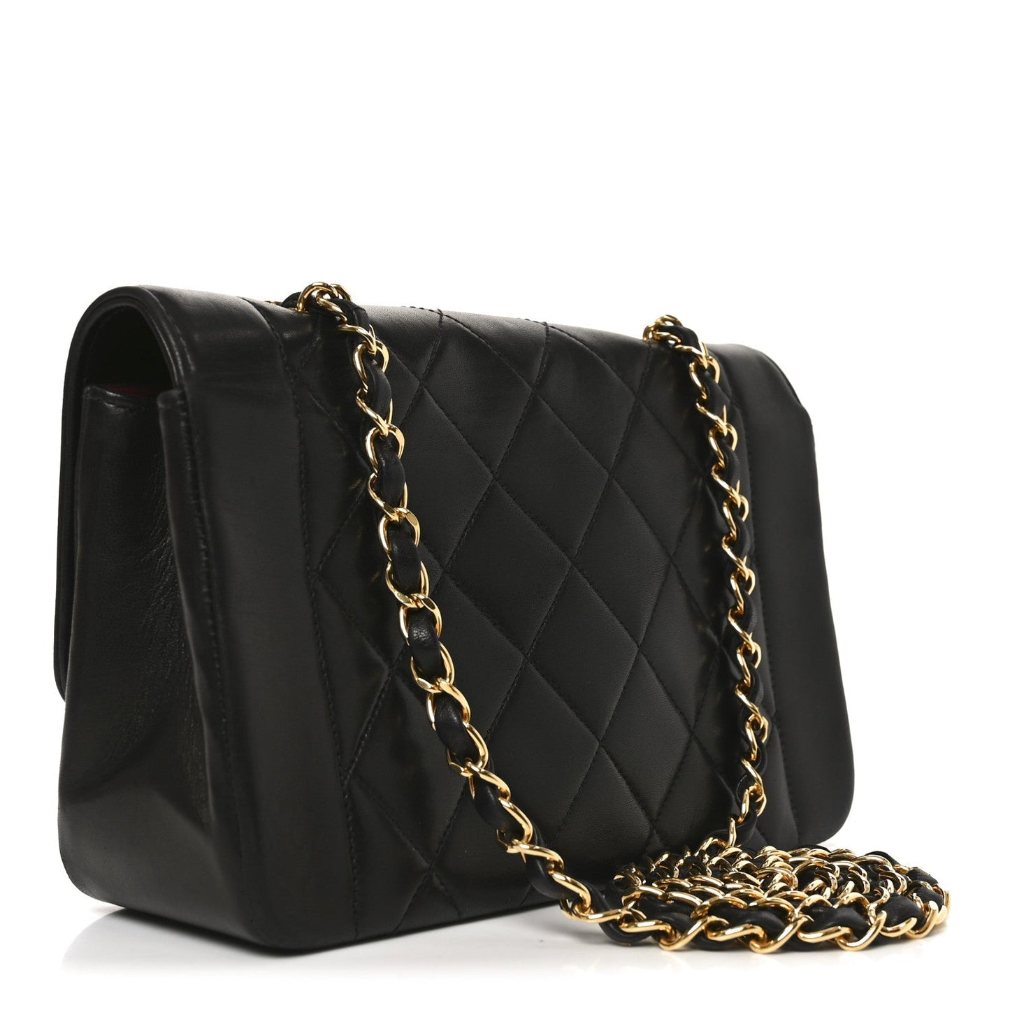 Lambskin Quilted Small Single Flap Black