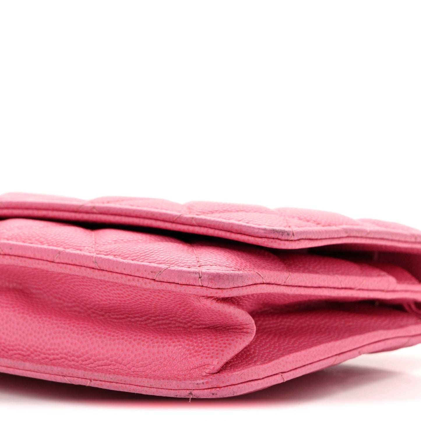 Caviar Quilted Wallet on Chain WOC Pink