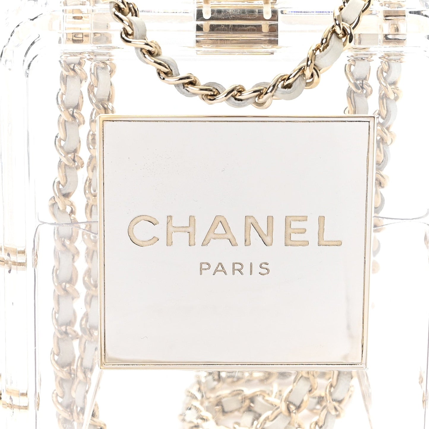 Transluscent Plexiglass Perfume Bottle Clutch
