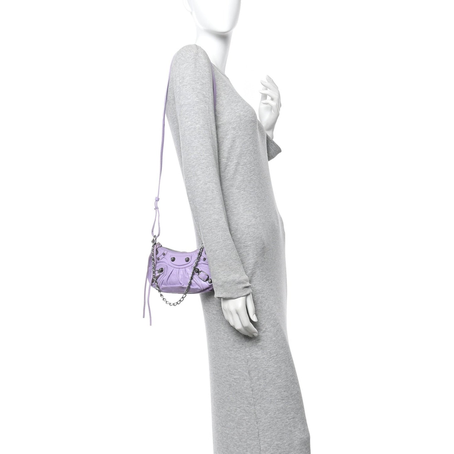 Agneau Arena Le Cagole Mini Purse With Chain Lilac