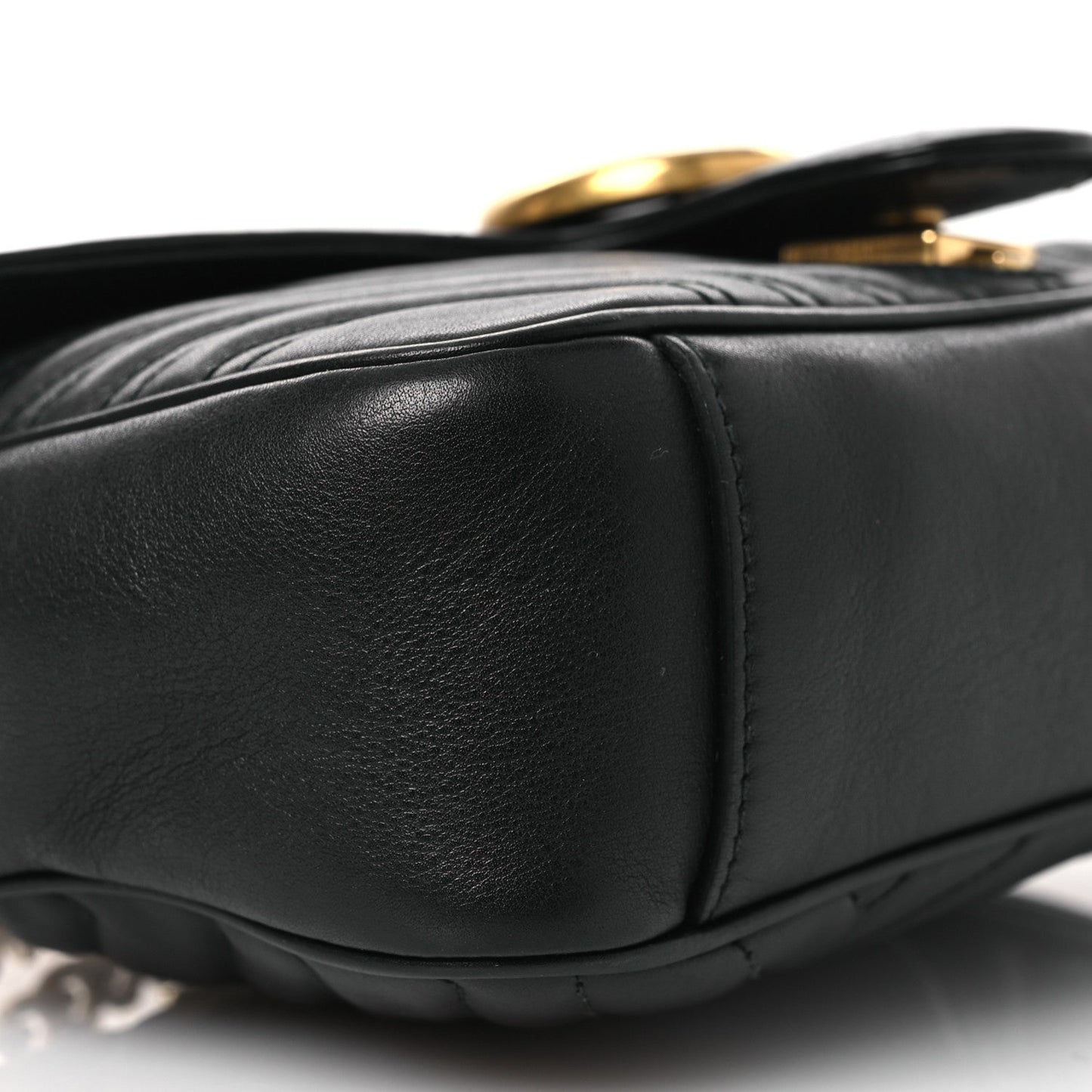Calfskin Matelasse Small GG Marmont Shoulder Bag Black