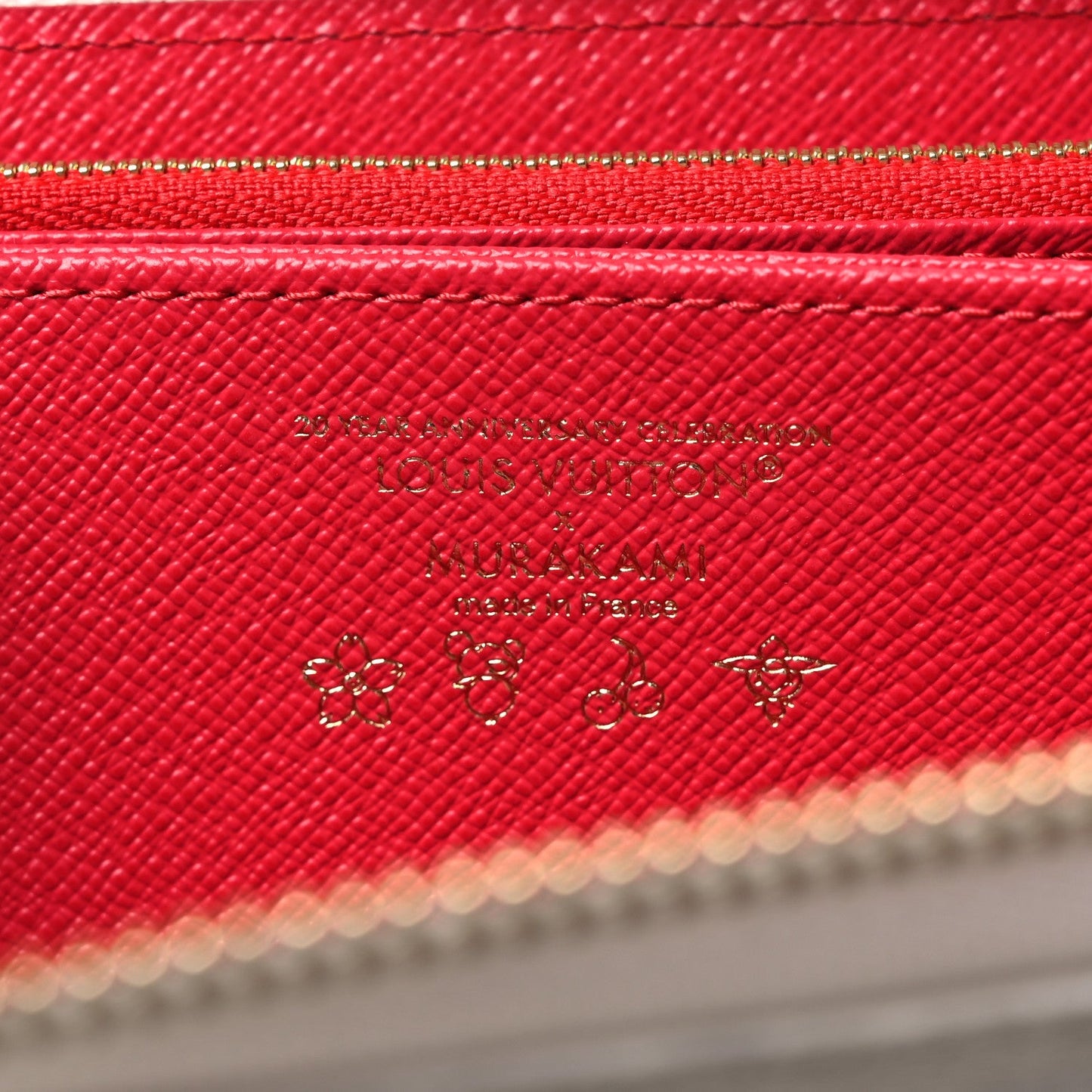 LV X TM Monogram Cerises Zippy Wallet White