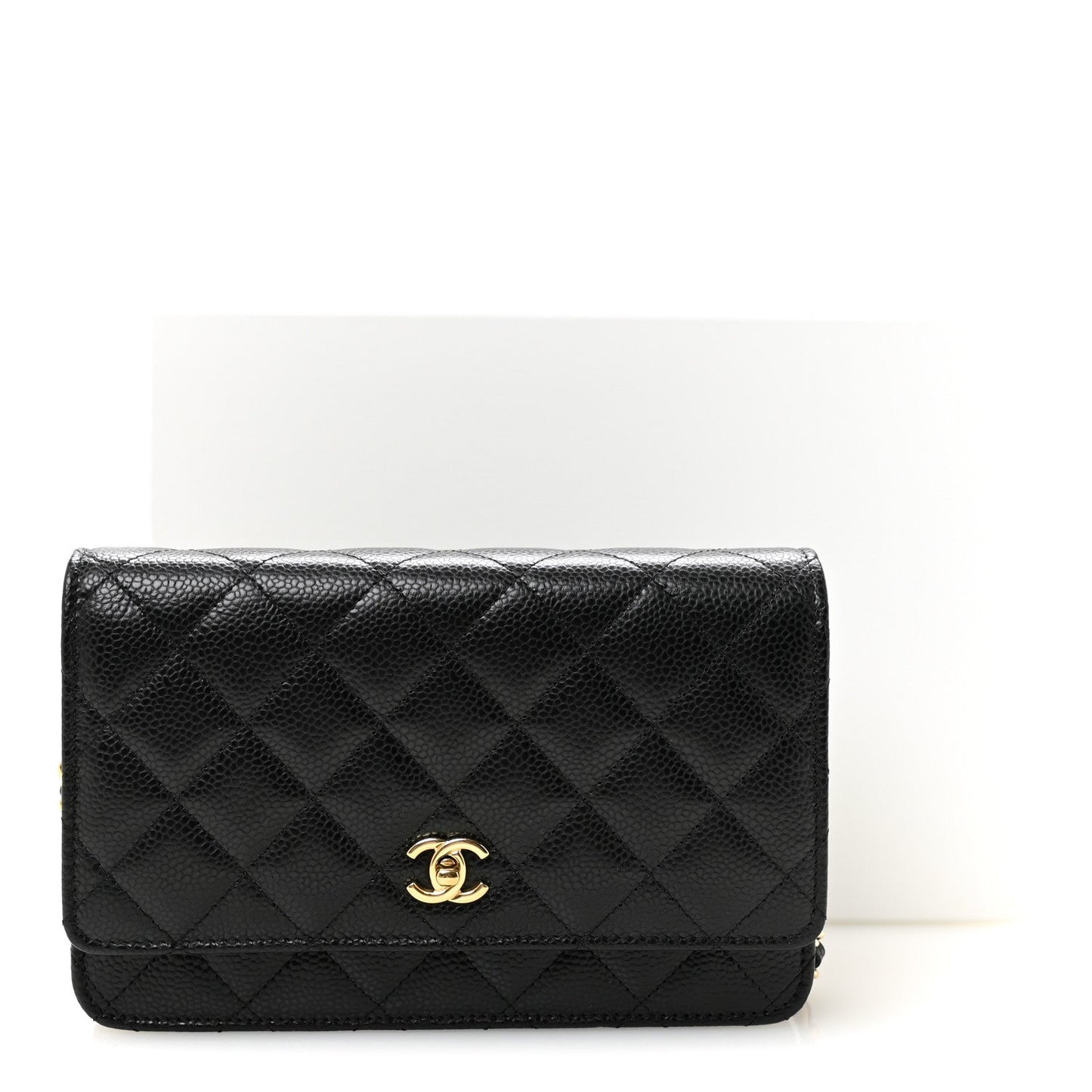 Caviar Quilted CC Turnlock Wallet On Chain WOC Black