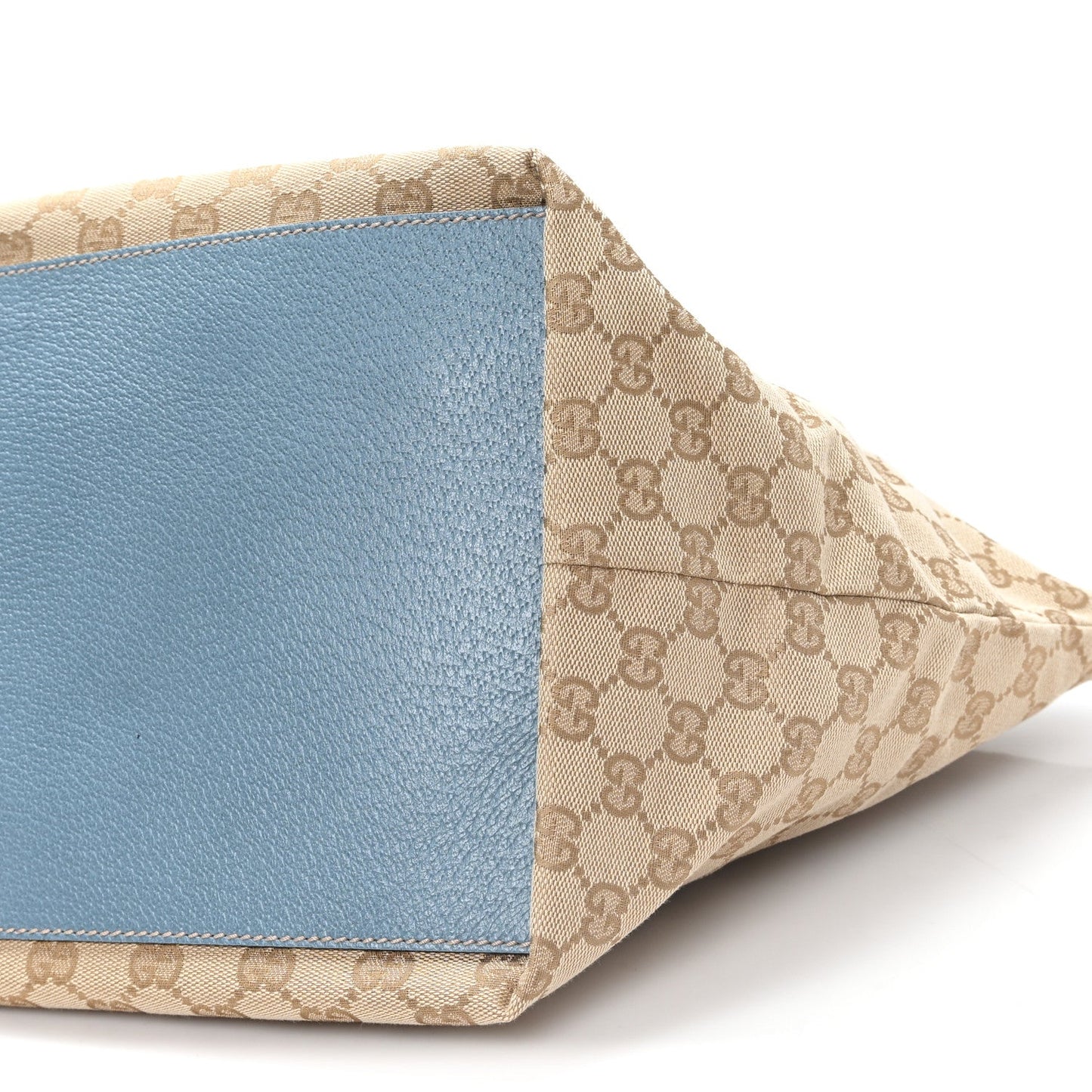 GG Monogram Medium Web Handle Bucket Tote Blue