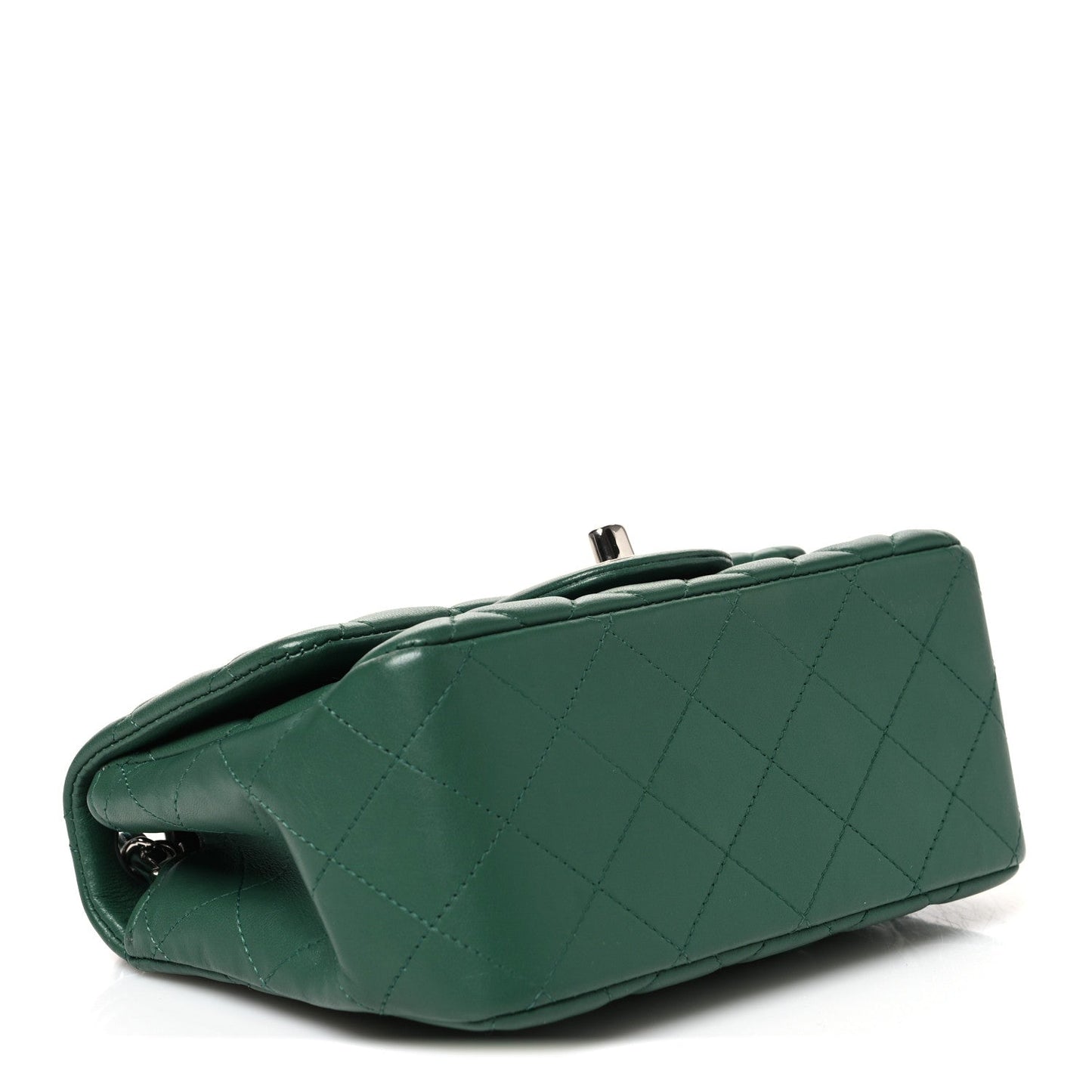 Lambskin Quilted Mini Square Flap Green