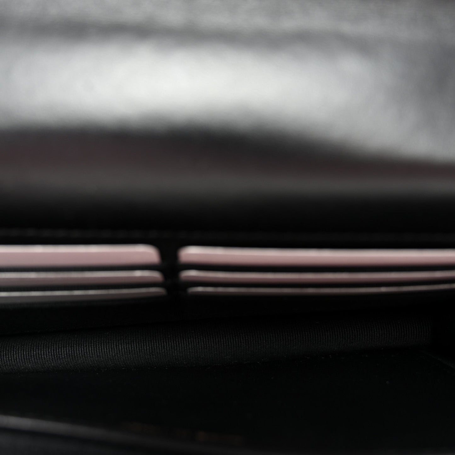 Lambskin Quilted Trendy CC Wallet On Chain WOC Black