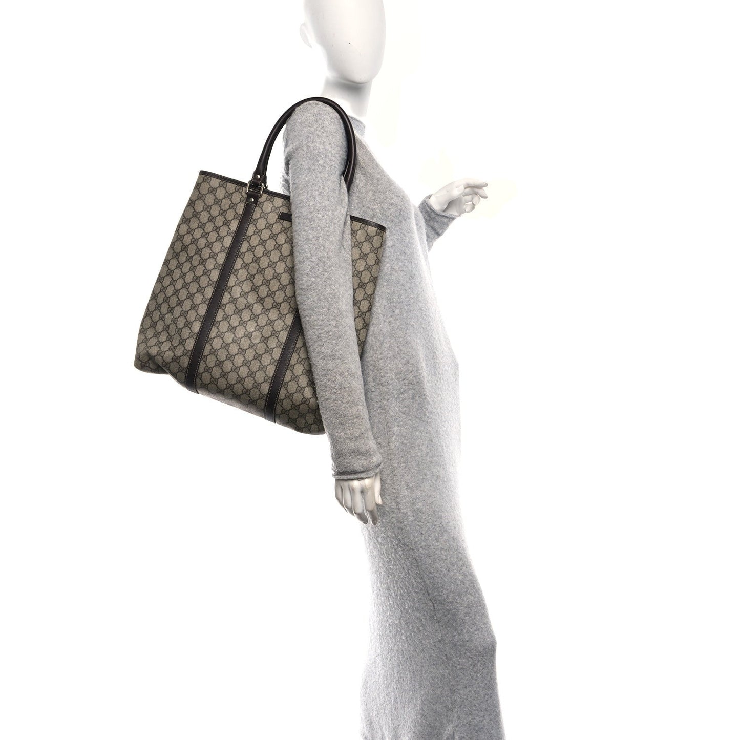 GG Plus Monogram Joy Vertical Tote Dark Brown