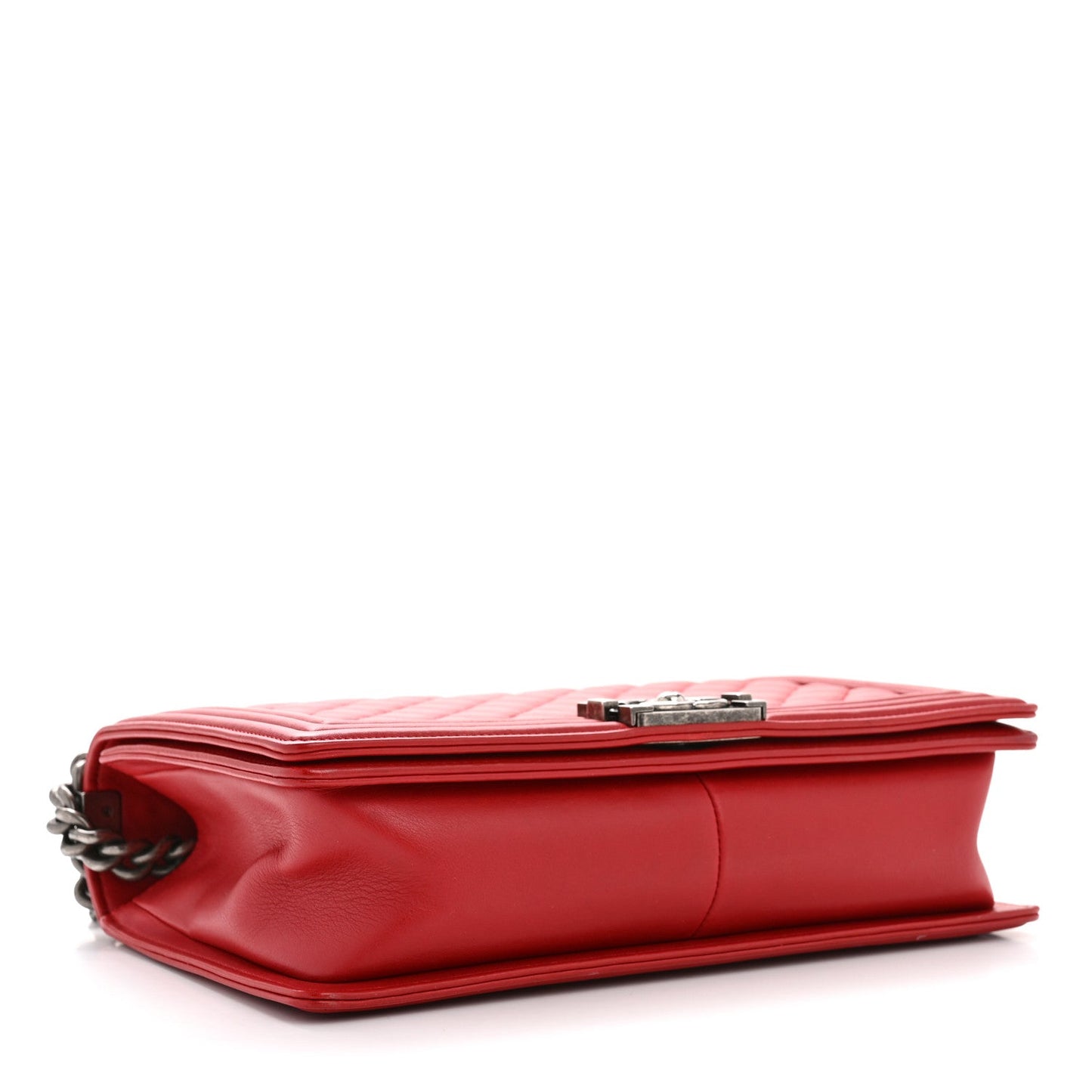 Calfskin Quilted New Medium Boy Flap Red