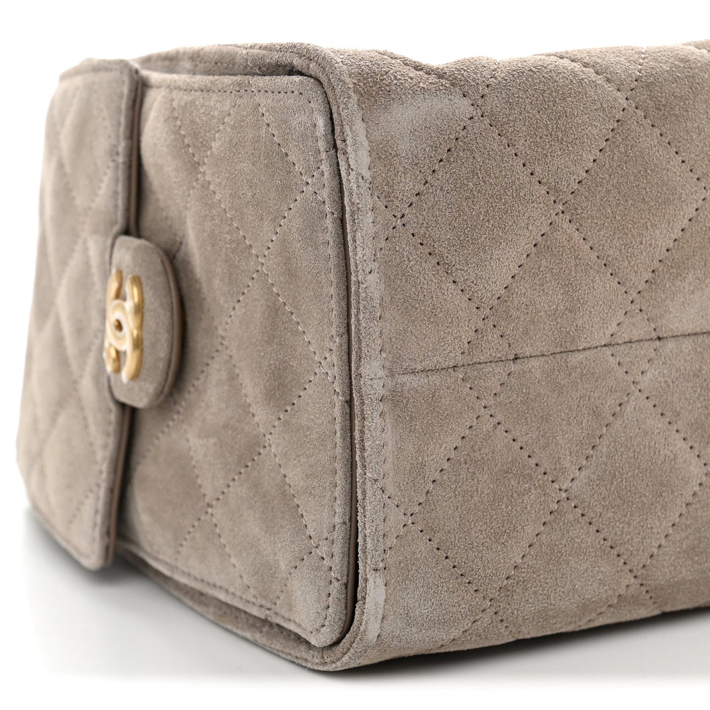 Suede Quilted Small Chanel 25 Handbag Dark Grey