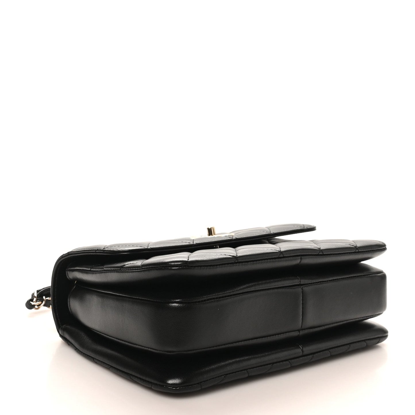 Lambskin Quilted Small Trendy CC Dual Handle Flap Bag Black
