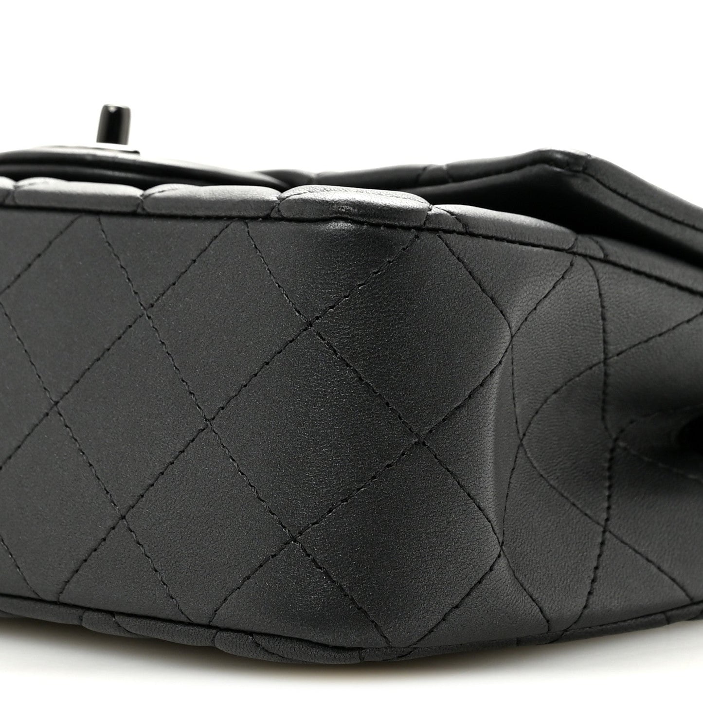 Lambskin Quilted Mini Rectangular Flap So Black