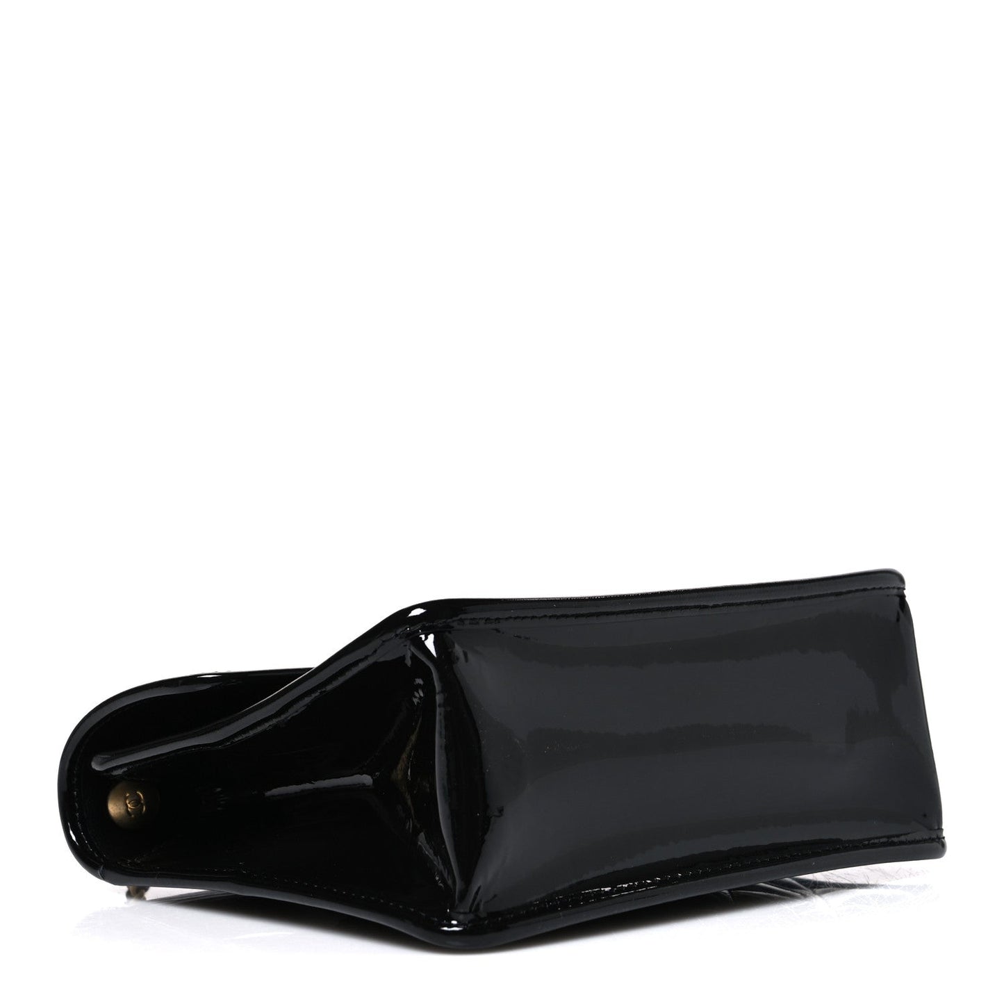 Patent Quilted Mini Graphic Catch Flap Black