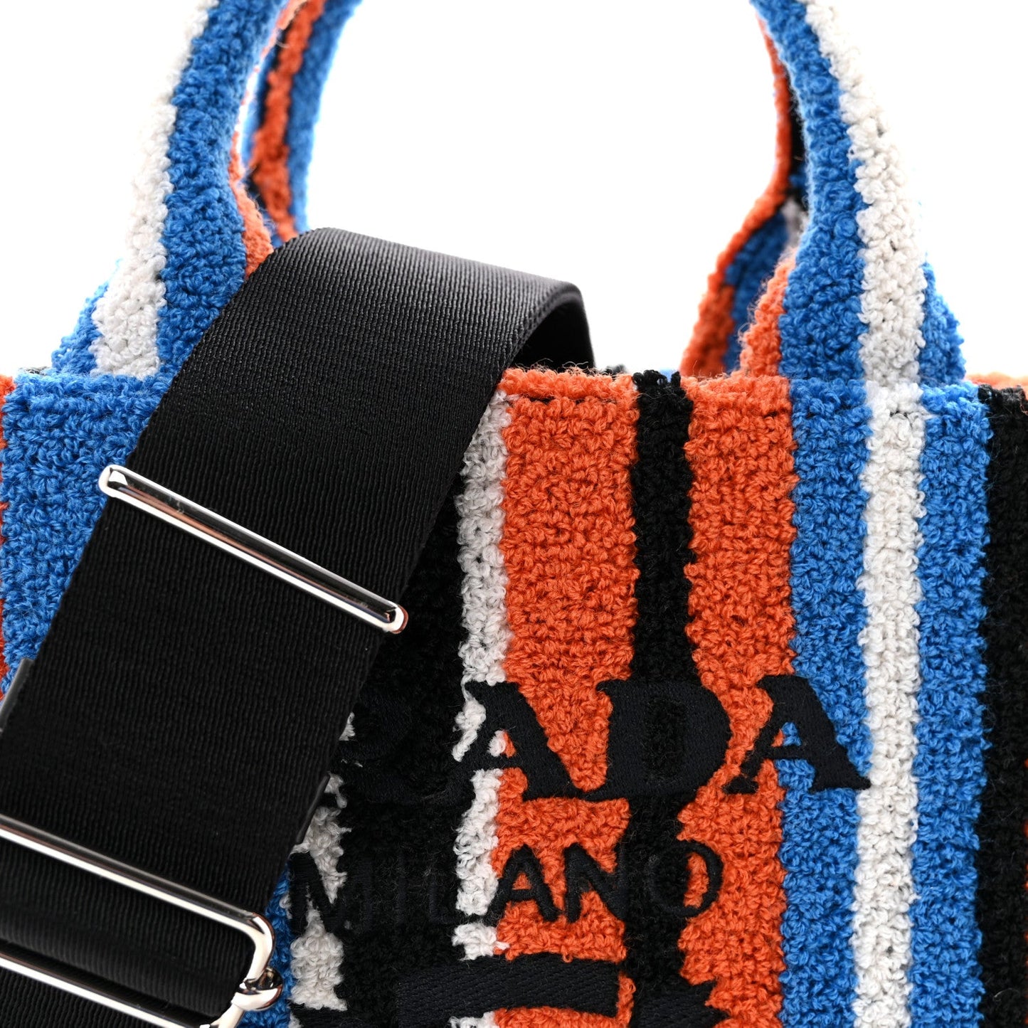 Terry Cloth Small Stripe Tote Arancio