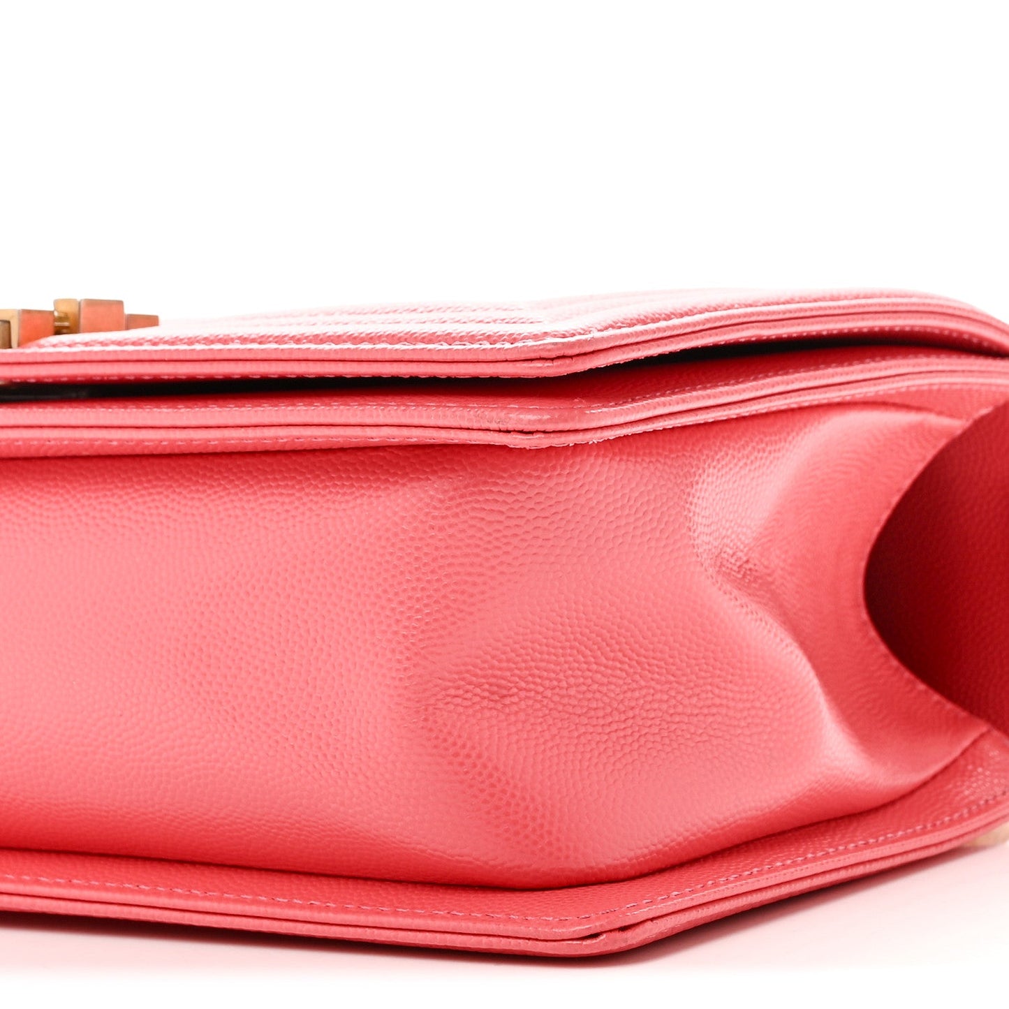 Caviar Quilted Medium Boy Flap Coral