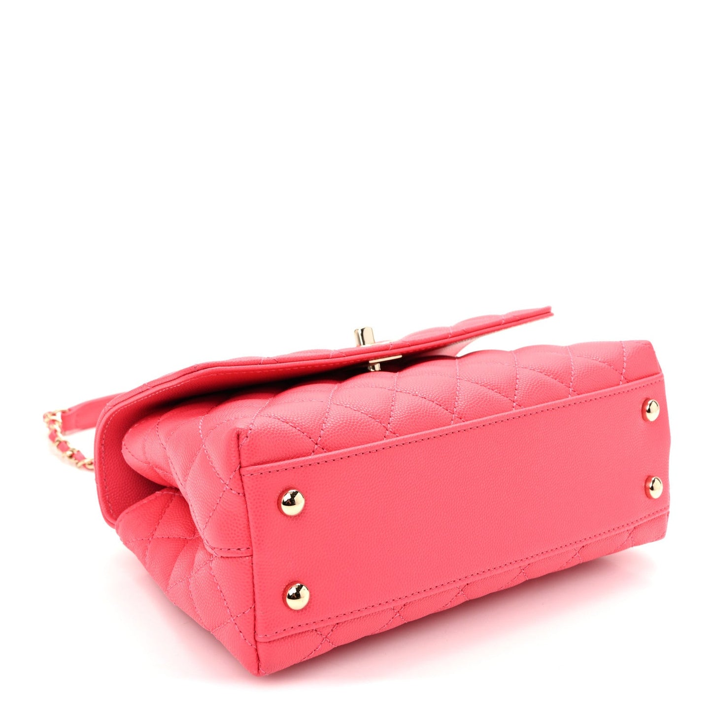 Caviar Quilted Mini Coco Handle Flap Pink