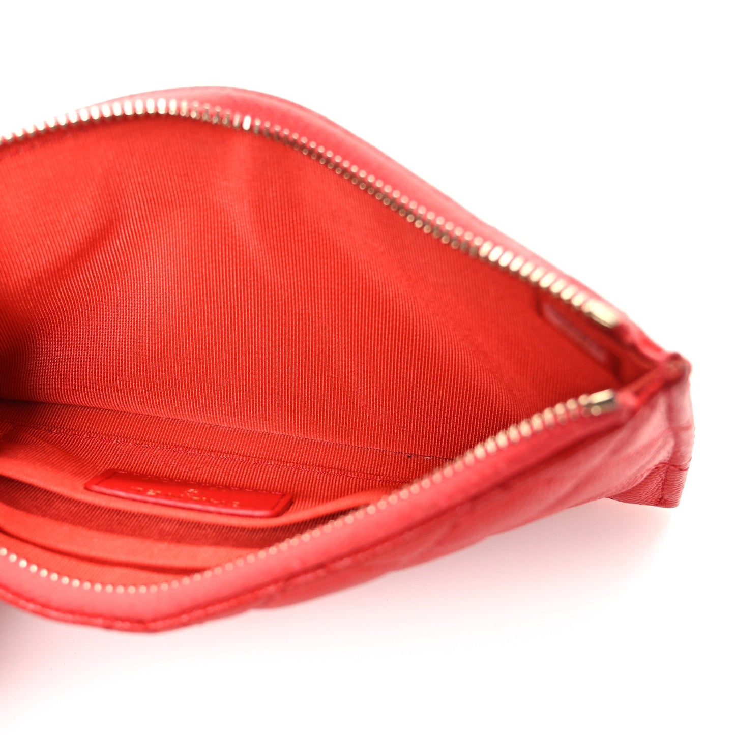 Caviar Quilted Classic Zip Pouch Red
