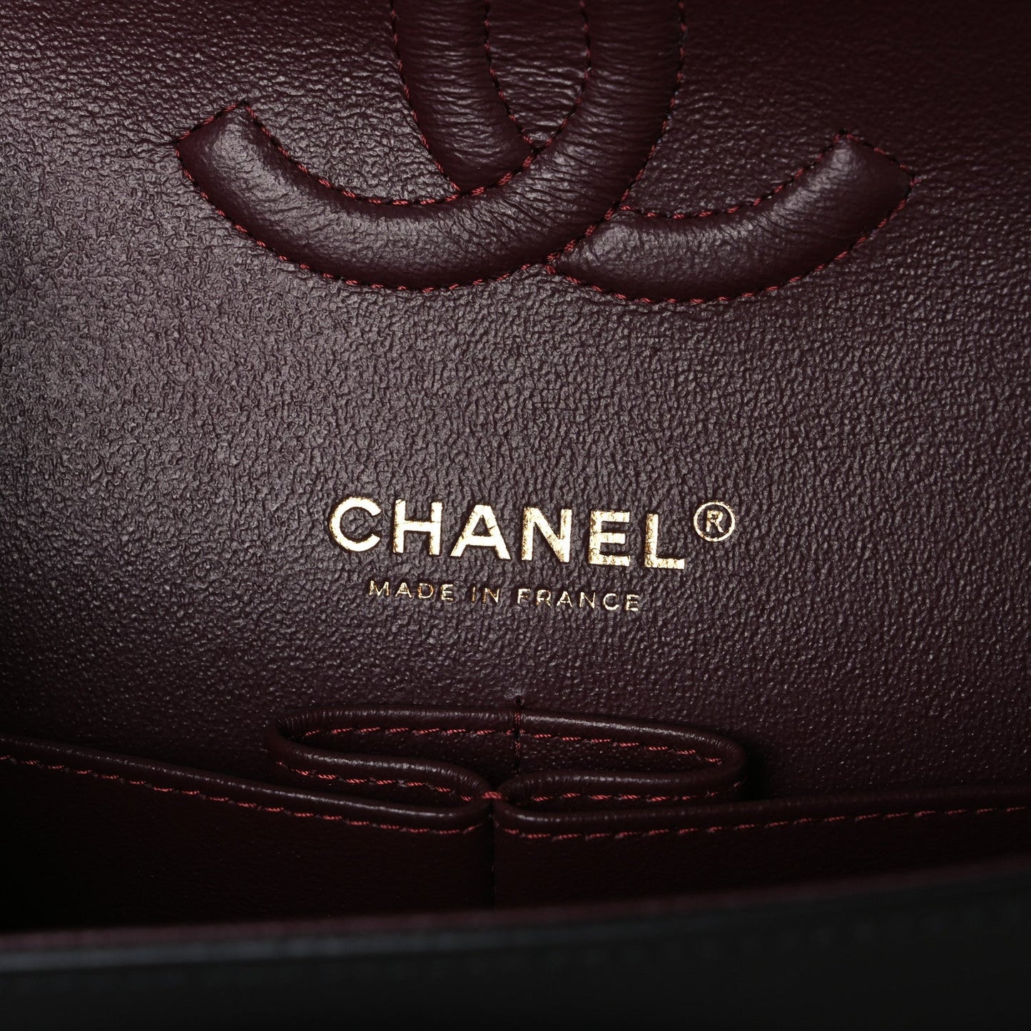 Lambskin Quilted Medium Double Flap Black