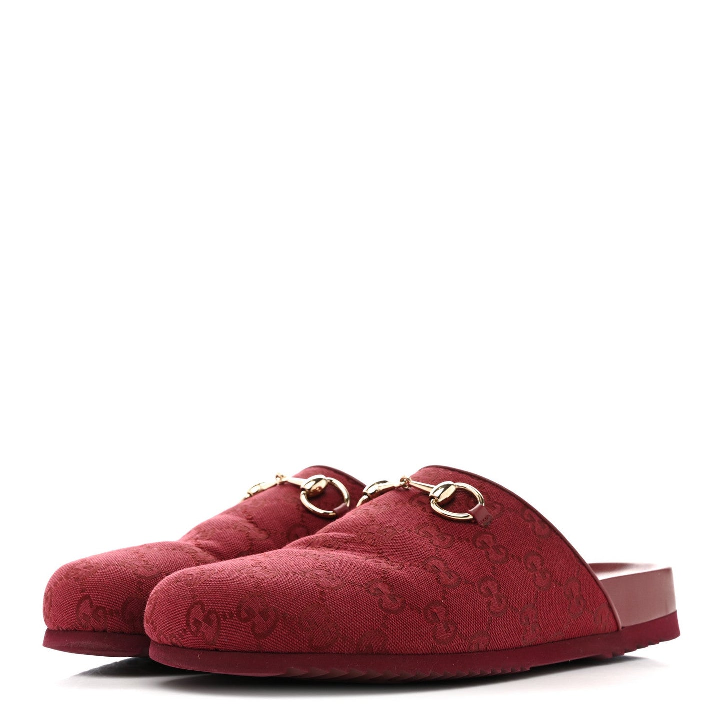GG Supreme Monogram Womens Horsebit Slippers 41 Rosso Ancora