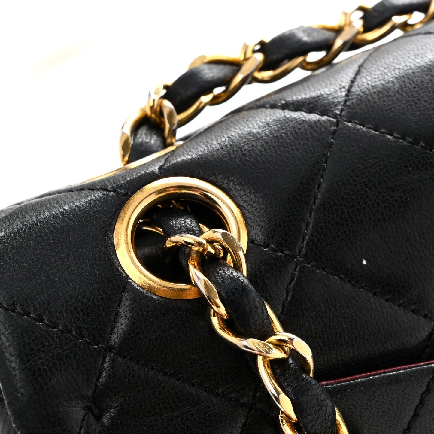 Lambskin Quilted Small Double Flap Black