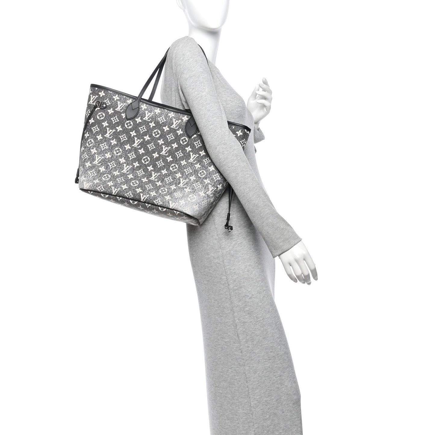 Denim Monogram Jacquard Neverfull MM Grey