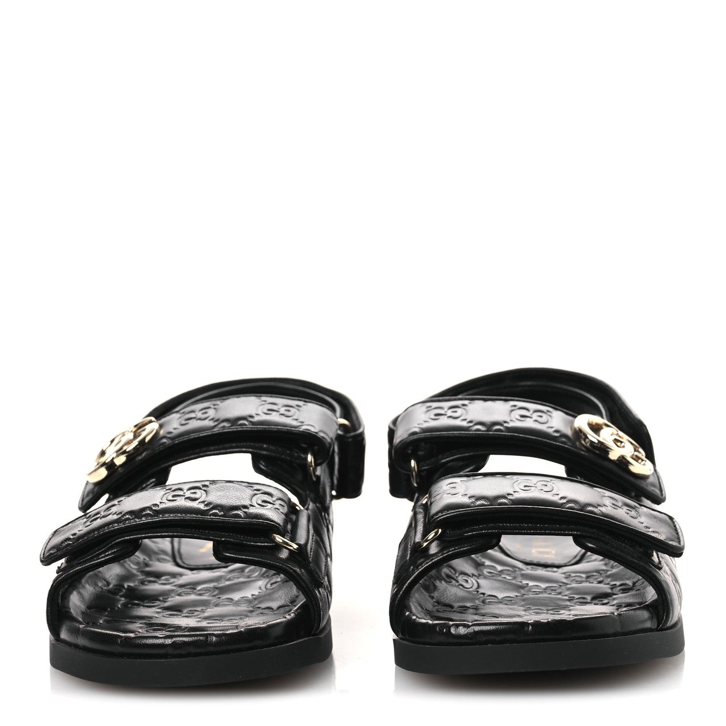 Guccissima GG Embossed Womens Sandals 37 Black