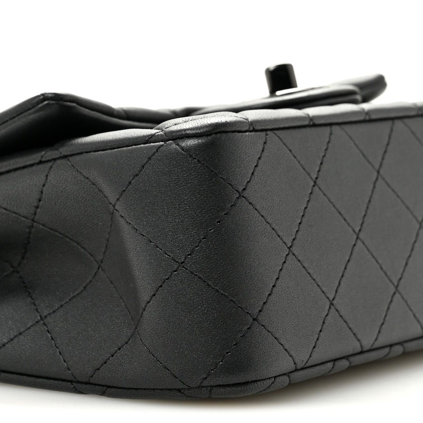Lambskin Quilted Mini Rectangular Flap So Black