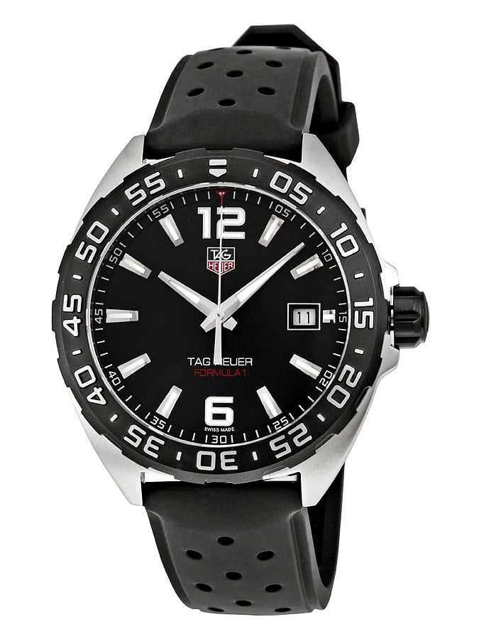 Tag Heuer Formula 1 Quartz Black Dial Black Rubber Strap Watch for Men - WAZ1110.FT8023