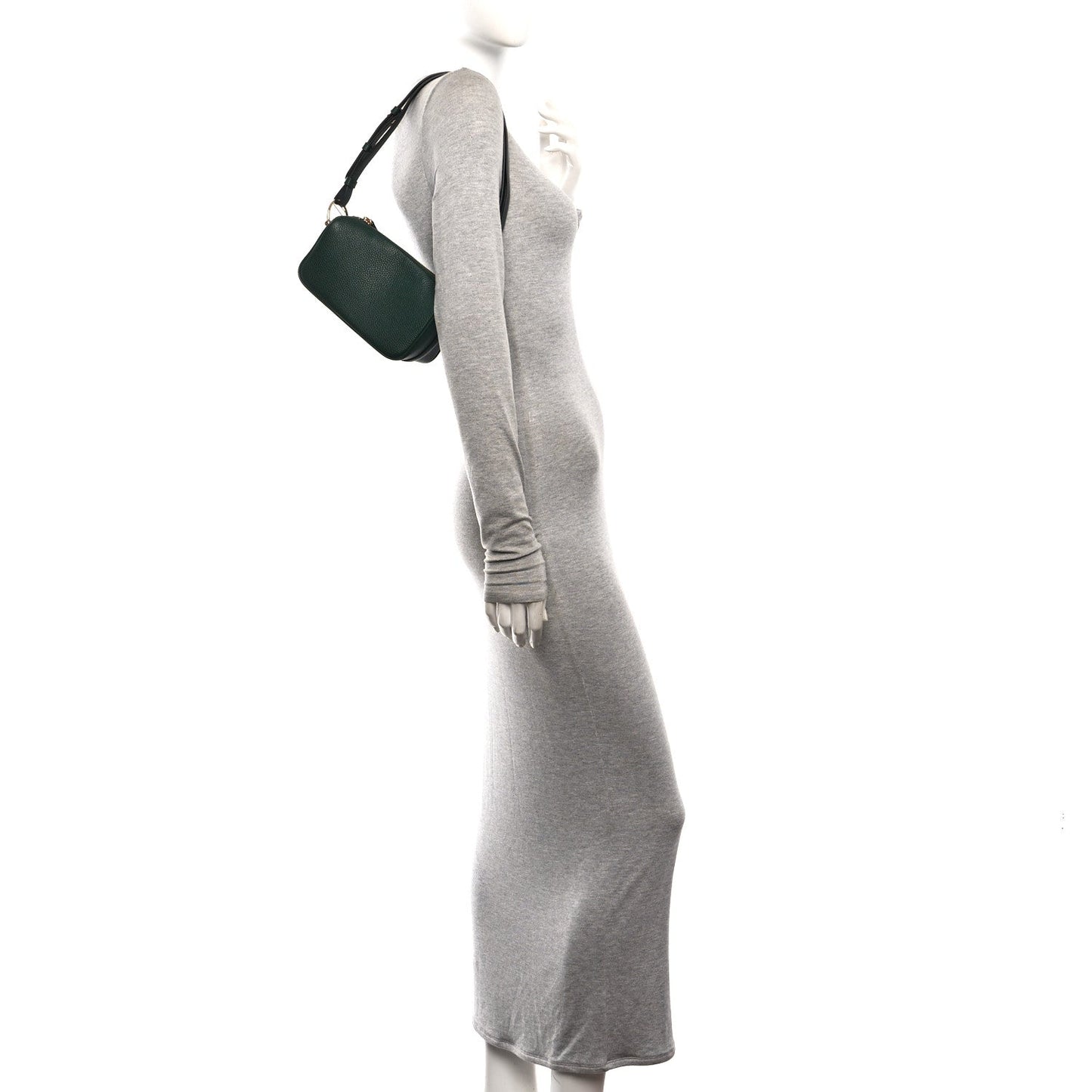 Grainy Calfskin Half Horsebit Mini Shoulder Bag Verde