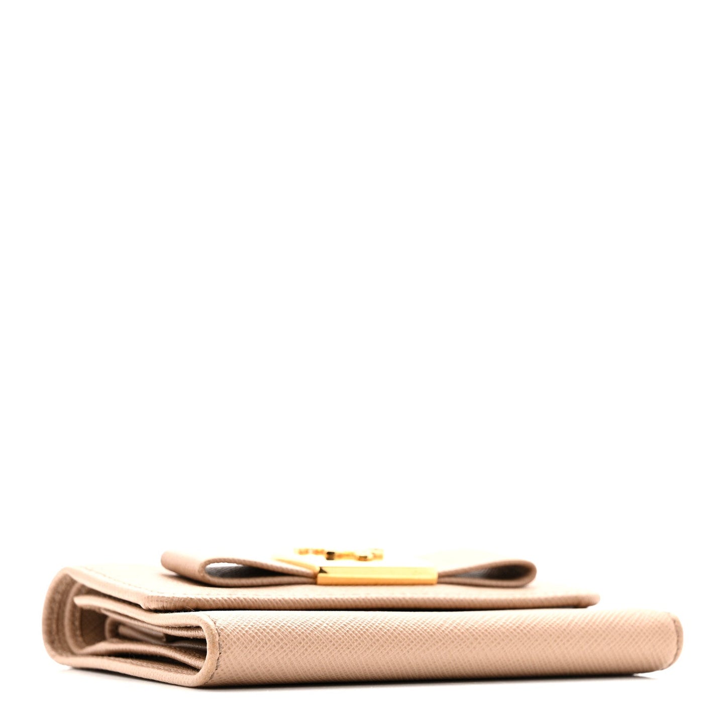 Saffiano Tri-Fold Bow Wallet Cammeo