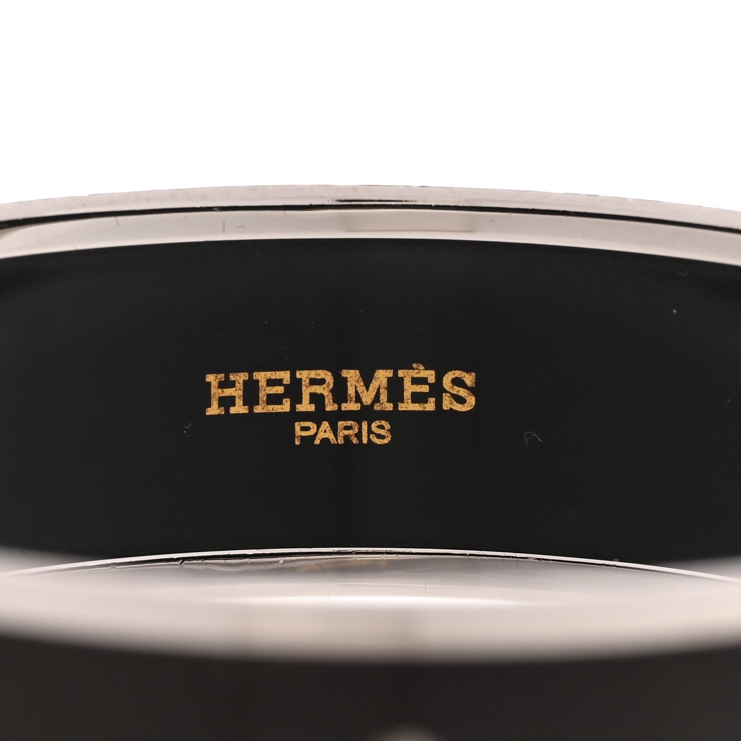 Enamel Printed Caleche Wide Bracelet Black