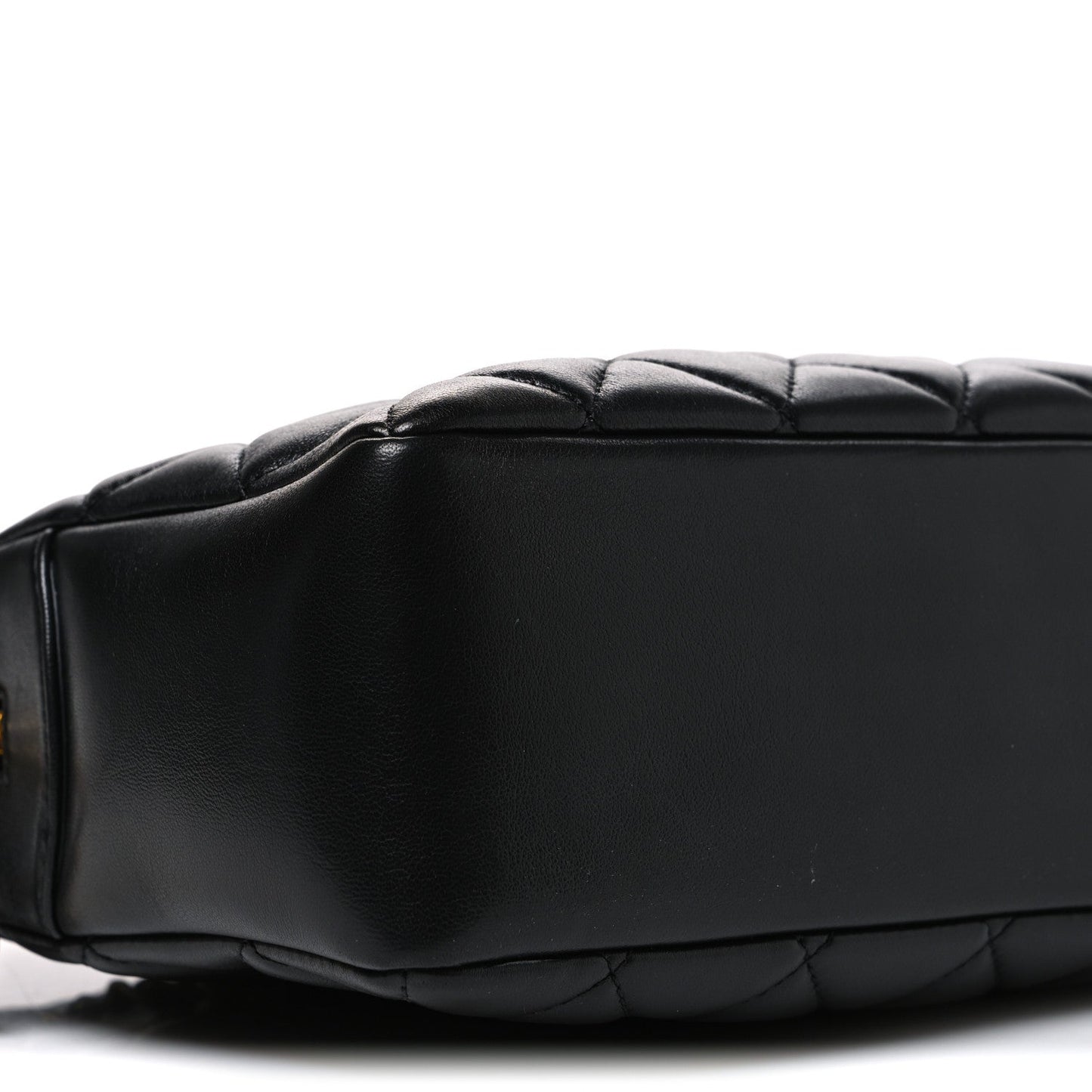 Lambskin Quilted Large Camera Case Black