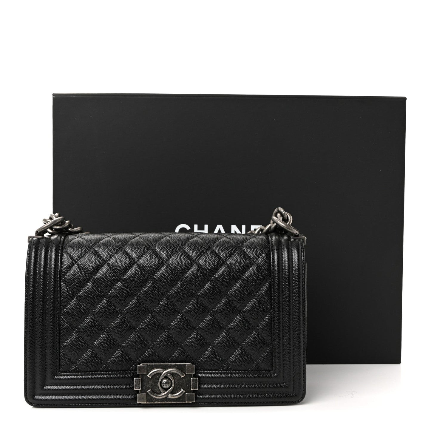 Caviar Quilted Medium Boy Flap Black