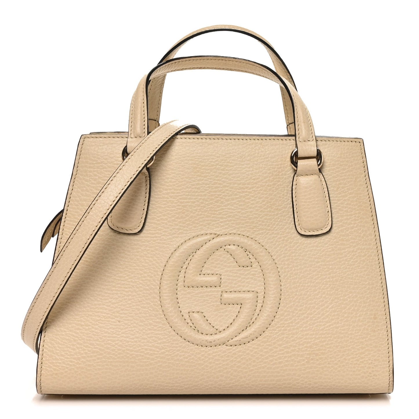 Dollar Calfskin Medium Soho Top Handle Satchel Ivoire
