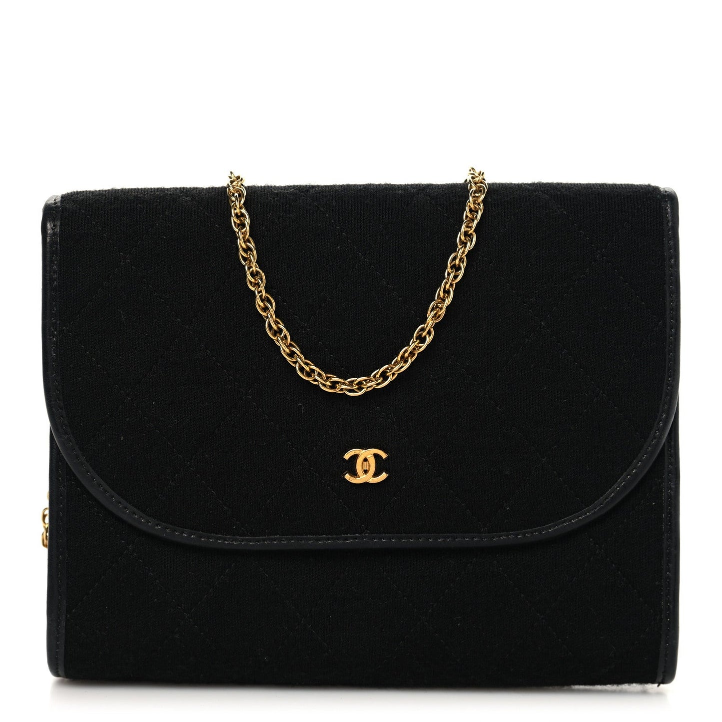 Jersey Quilted Mini Square Flap Black