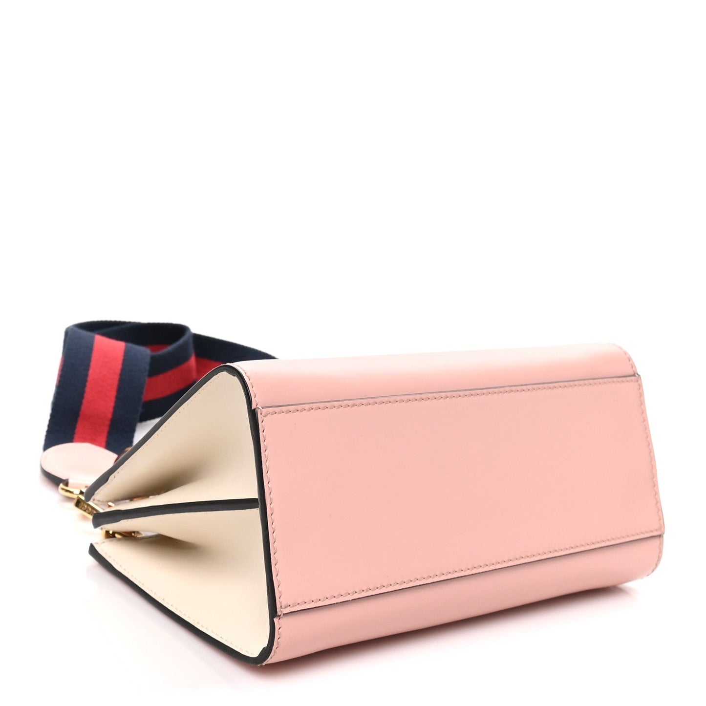 Nappa Bamboo Web Mini Nymphaea Top Handle Bag Perfect Pink Mystic White