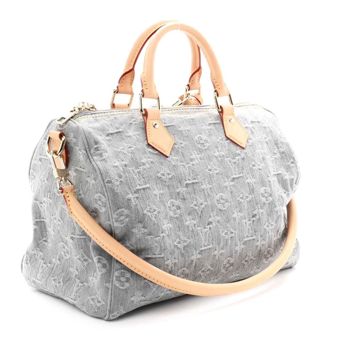 Monogram Denim Speedy Soft 30 Washed Gray