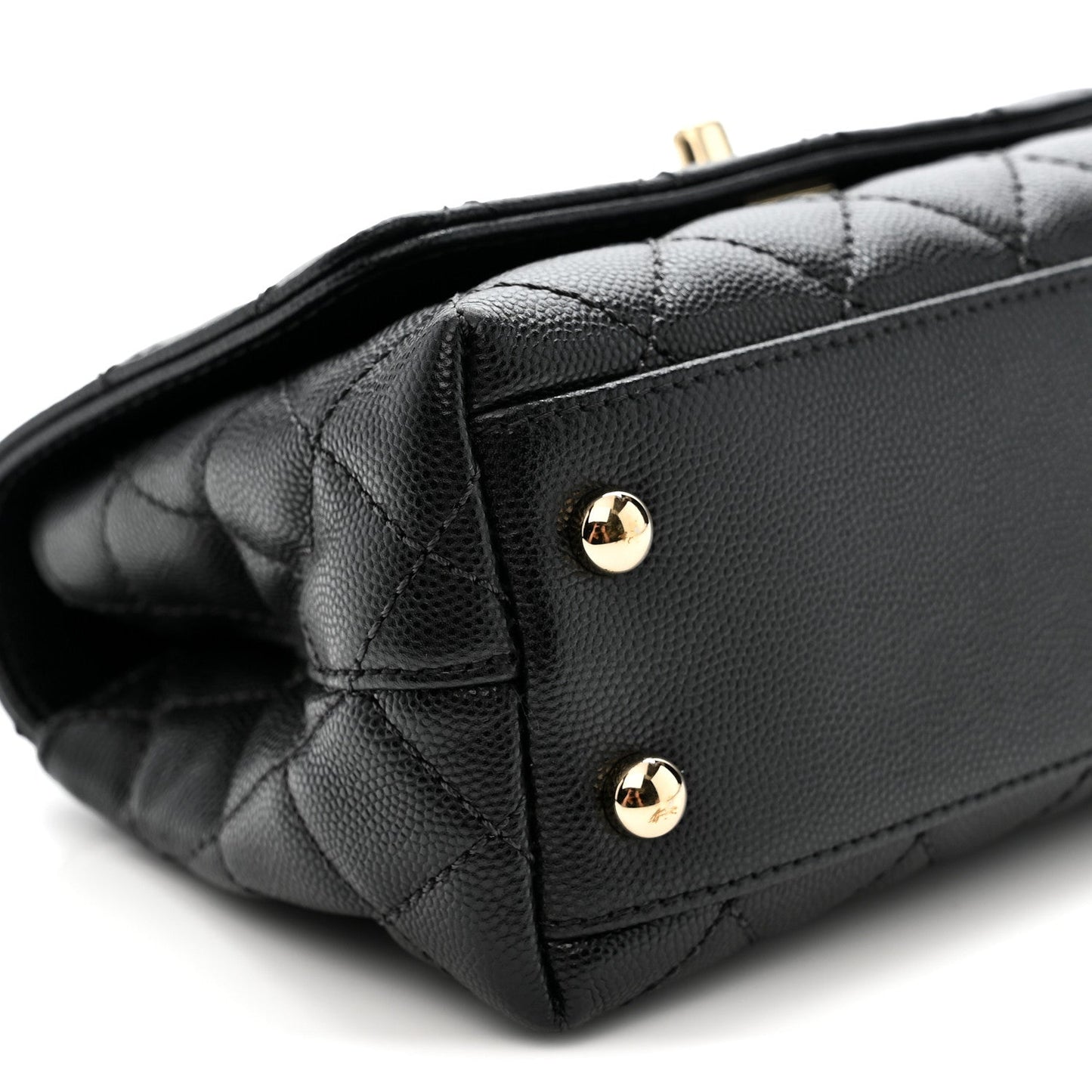 Caviar Quilted Extra Mini Coco Handle Flap Black
