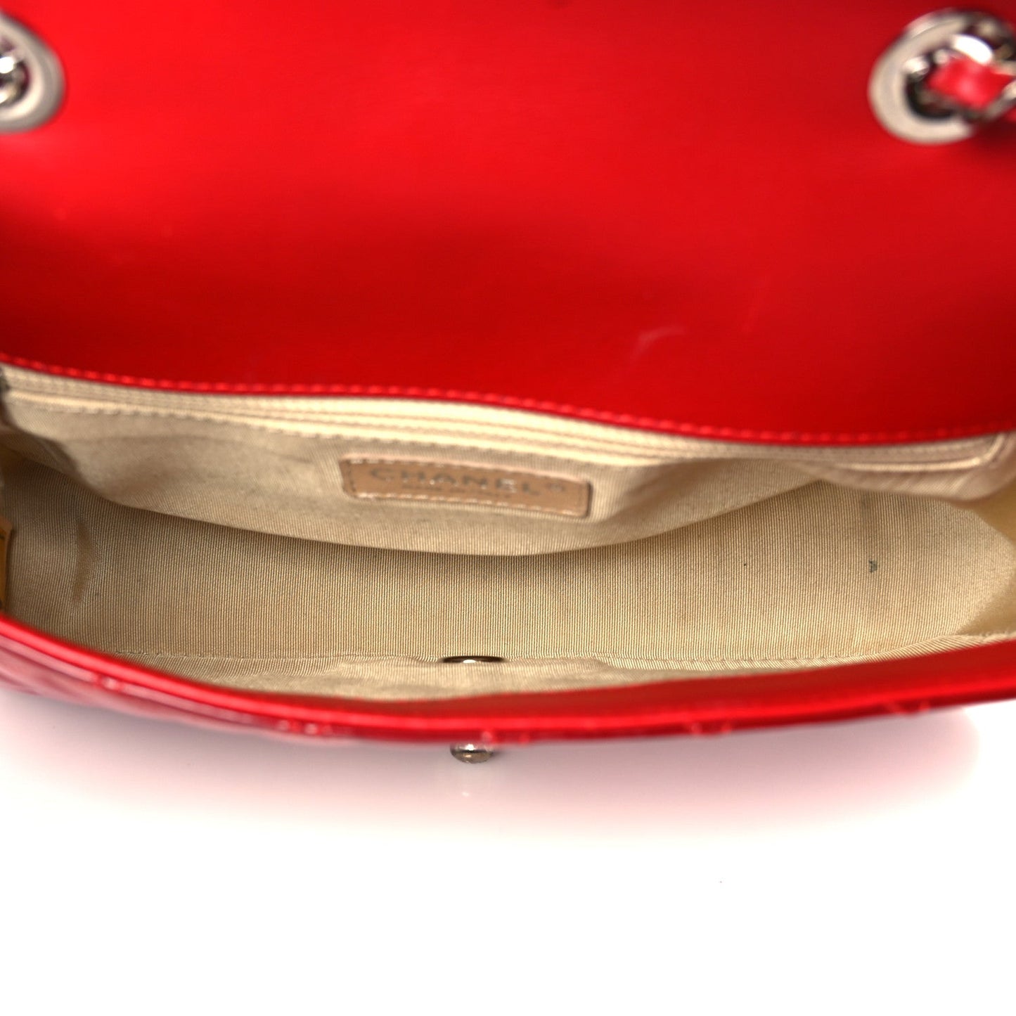 Patent Quilted Medium Coco Boy Flap Red