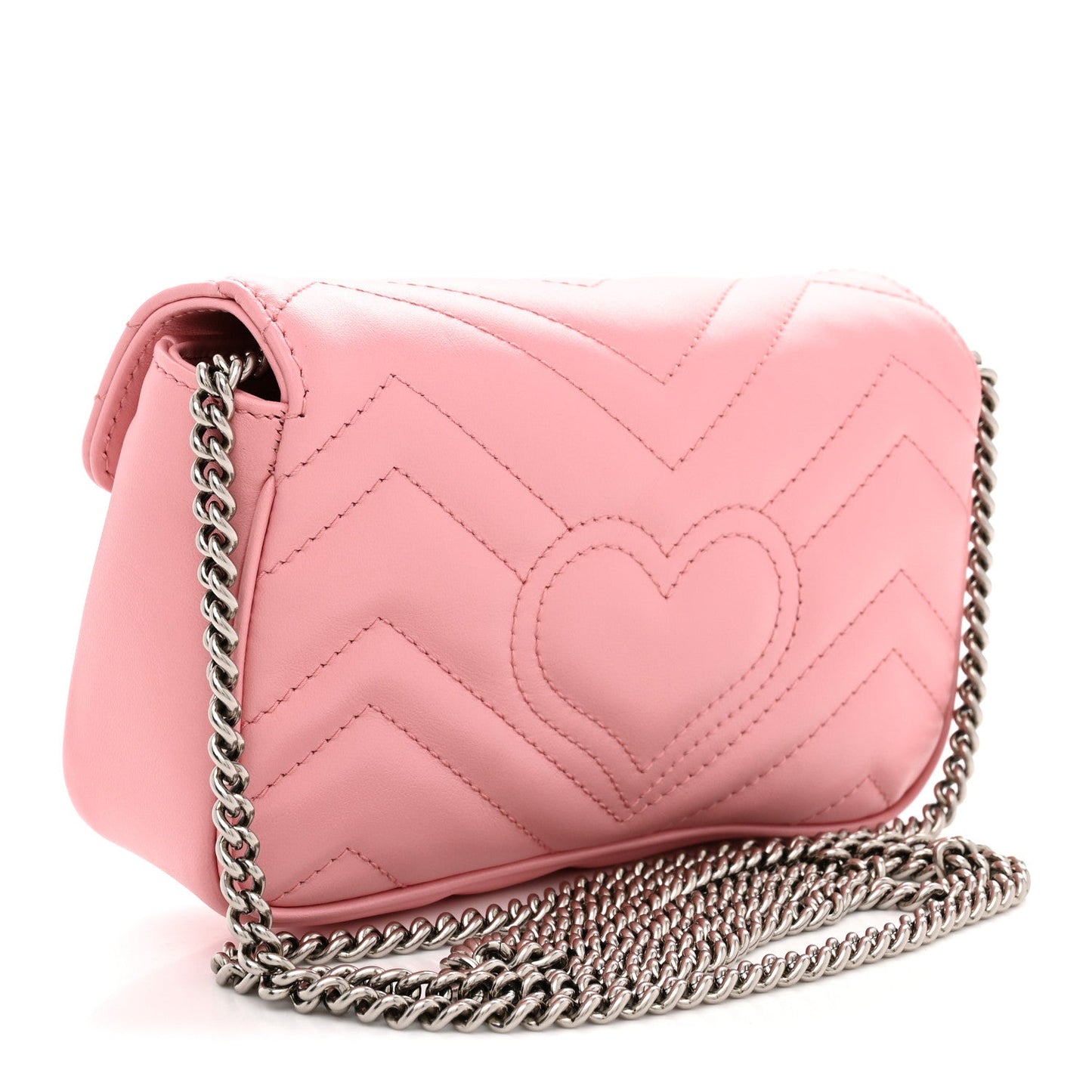 Calfskin Matelasse Super Mini GG Marmont Shoulder Bag Wild Rose Wild Rose