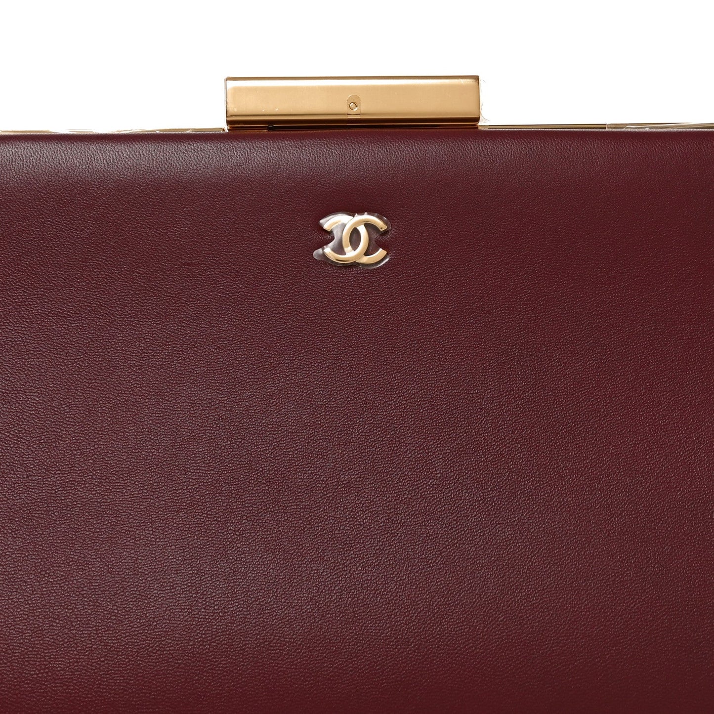 Lambskin Large Clutch Burgundy