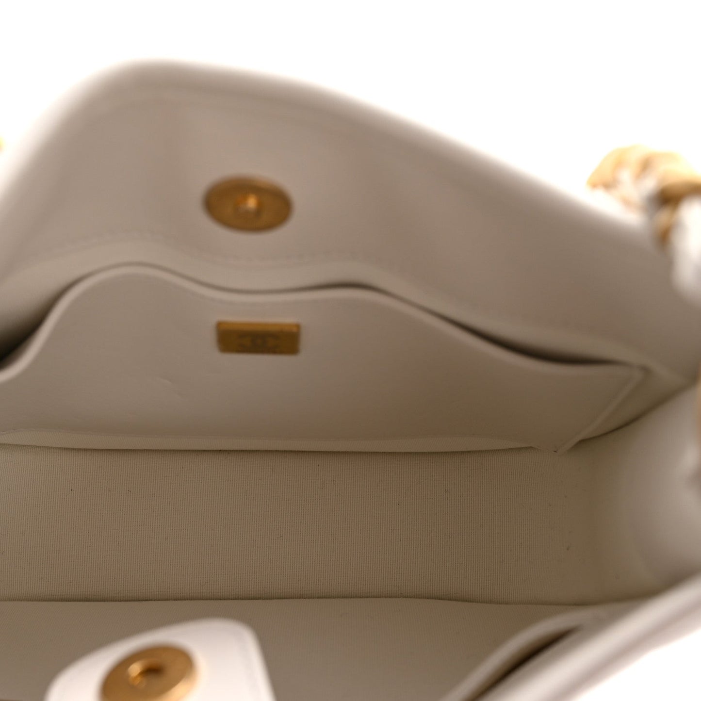 Calfskin Quilted Small Hobo White