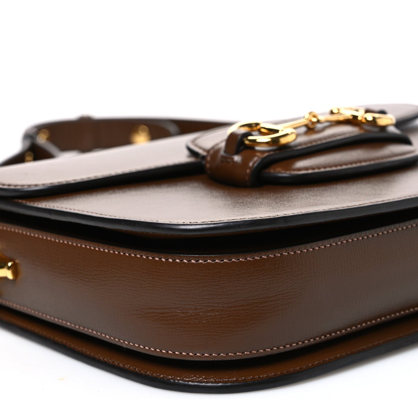 Azalea Calfskin Horsebit 1955 Shoulder Bag Brown Sugar